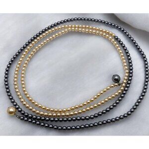 Elegant Faux Pearl Bead Strand Multi Color String No Clasp 46 Inch Garland